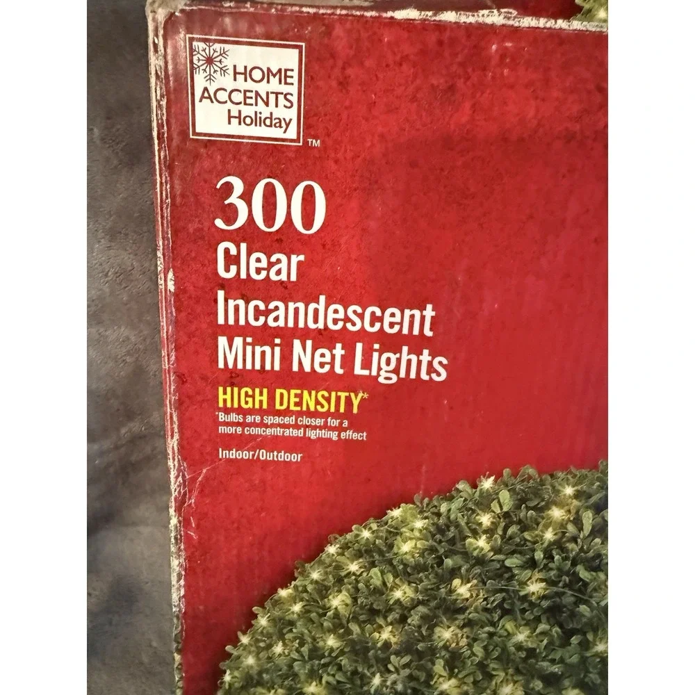 Home Accents Holiday 300 Incandescent Mini Net Lights Hugh Density 4x6